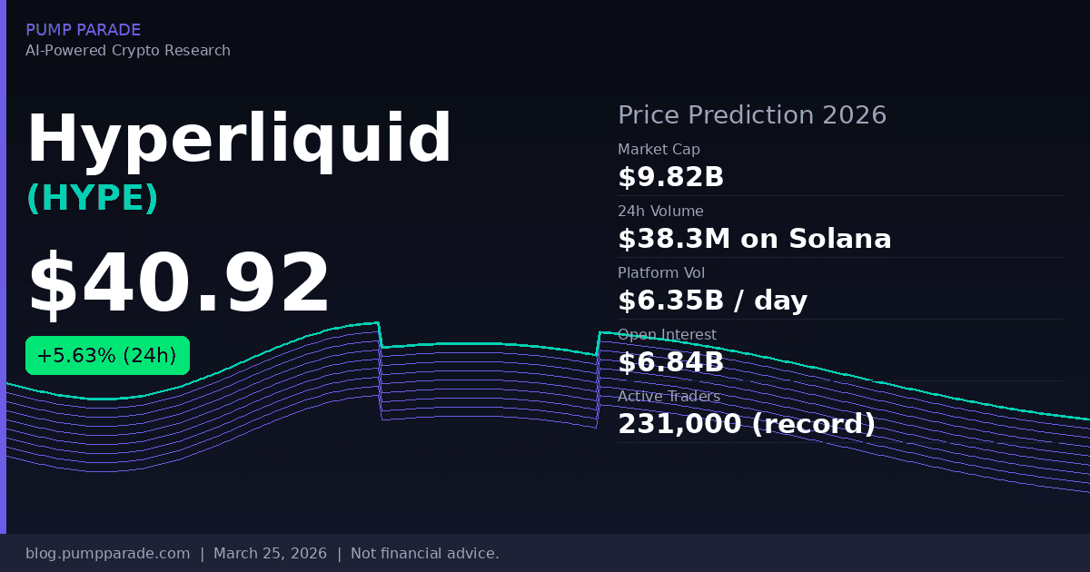 Hyperliquid HYPE price prediction 2026 hero image showing current price $40.92