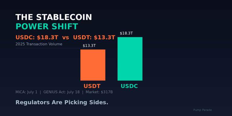 USDC Just Passed USDT in Volume. Now Regulators Are Picking Sides.