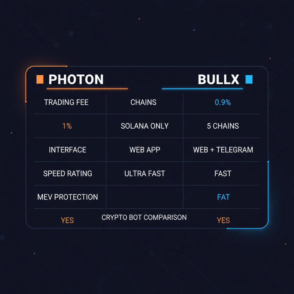 Photon vs BullX feature comparison table