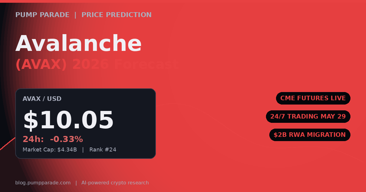 Avalanche AVAX price prediction 2026 hero image with current price chart