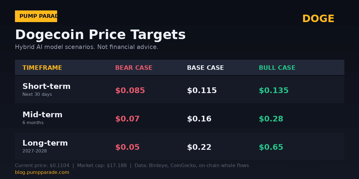 Dogecoin DOGE price prediction targets for short, mid, and long-term horizons
