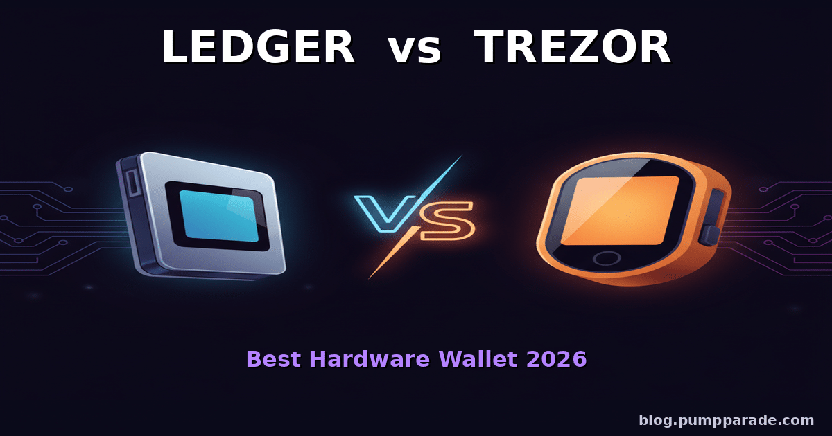 Ledger vs Trezor 2026 hardware wallet comparison hero image