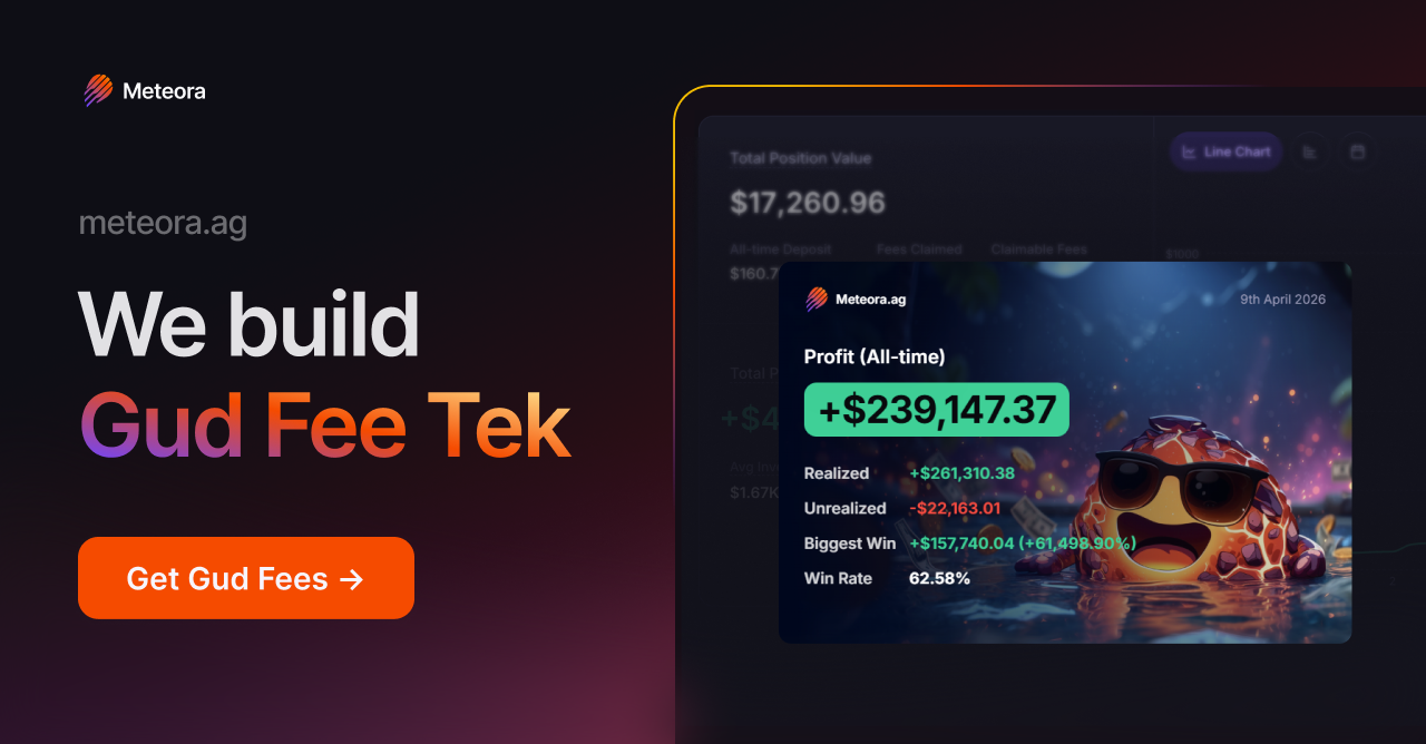 Meteora app interface and liquidity pools