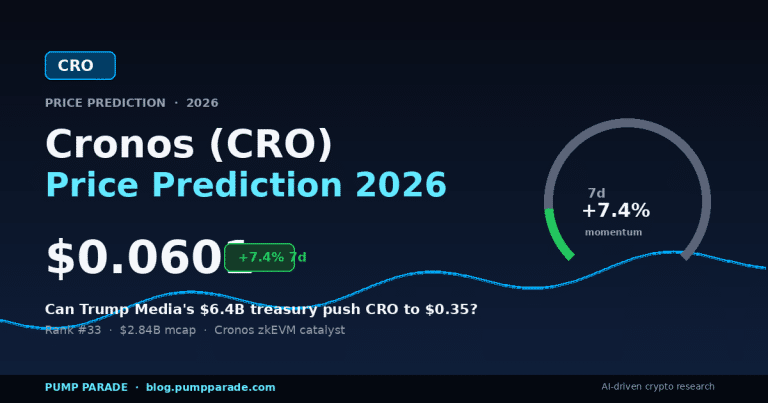 Cronos (CRO) Price Prediction 2026: Can CRO Hit $0.35?