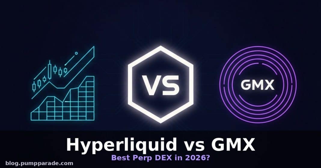 Hyperliquid vs GMX perp DEX comparison hero image
