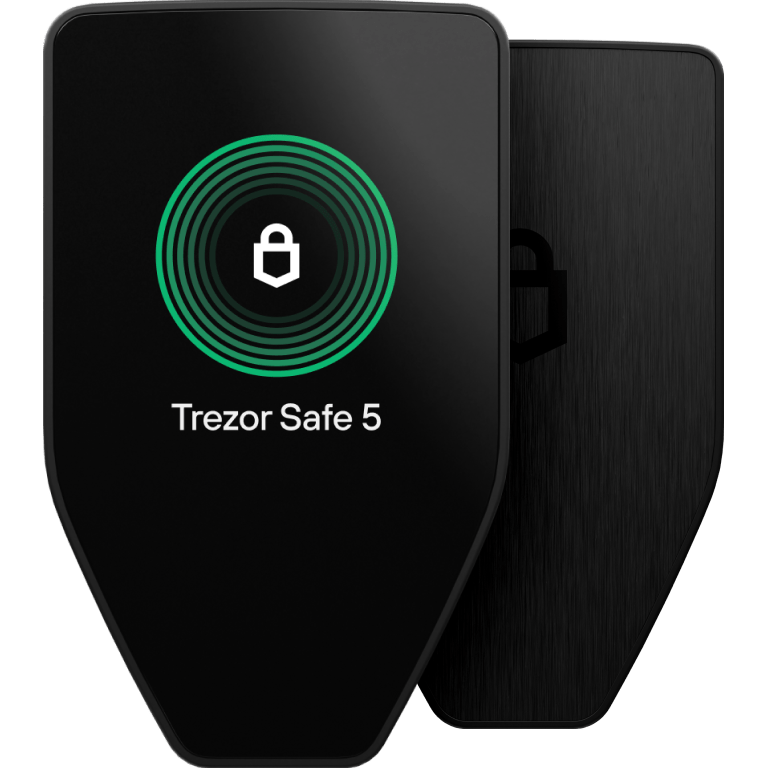 Trezor Safe 5 hardware wallet with color touchscreen