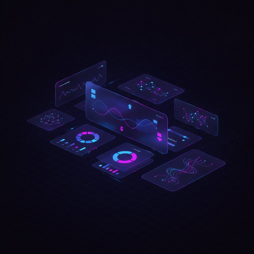 Abstract crypto portfolio dashboard UI illustration