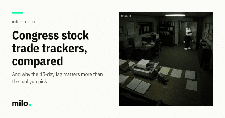 Congress stock trade trackers compared, and why the 45-day lag matters more than the tool