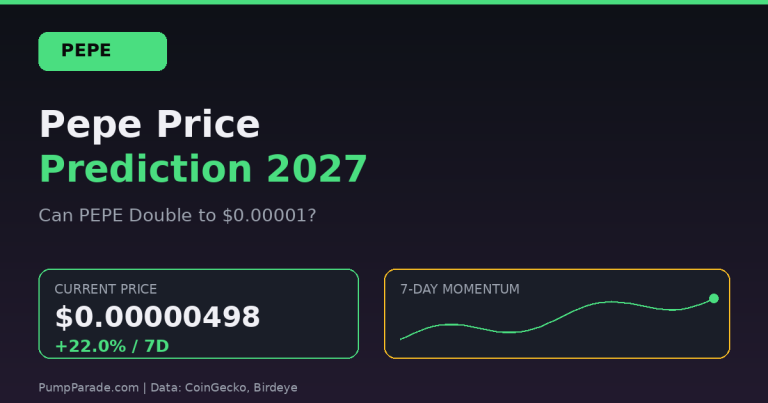 Pepe (PEPE) Price Prediction 2027: Can PEPE Hit $0.00001?